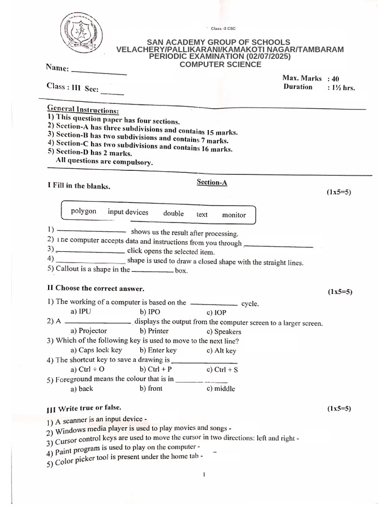 Question Paper | PDF