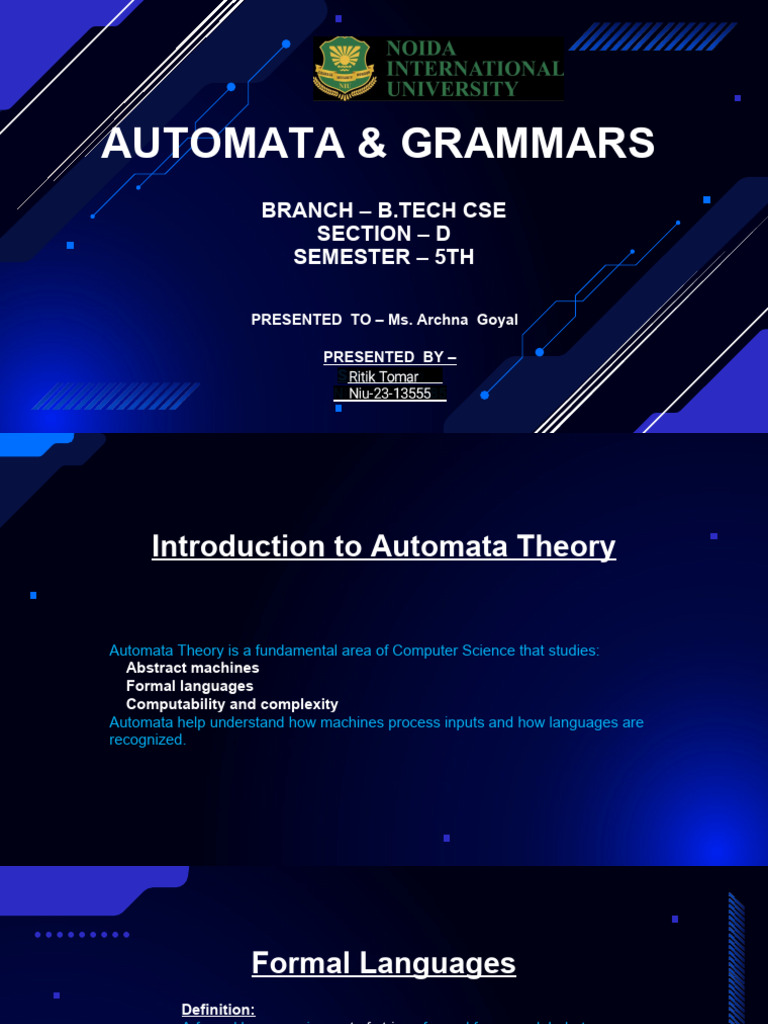 Automata Theory and Formal Grammars | PDF | Automata Theory | Grammar