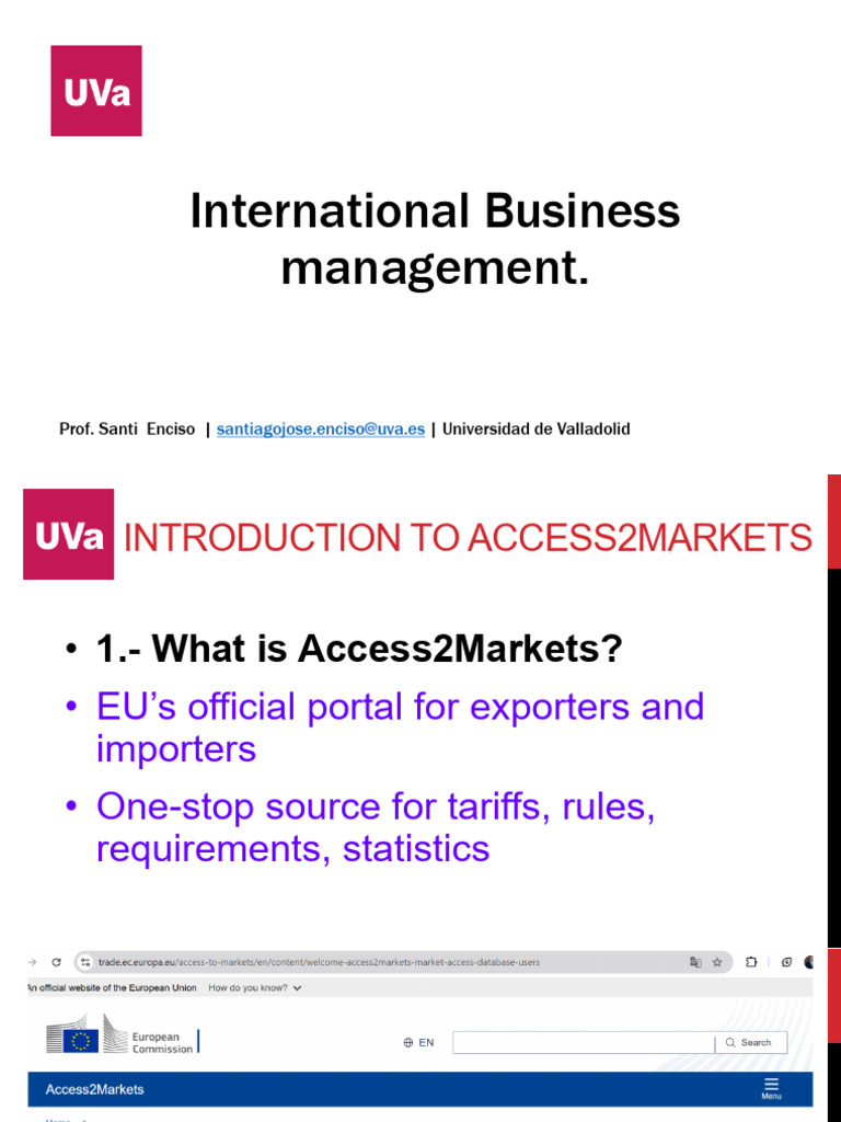 Access2Markets: EU Export Guide | PDF | Exports | Tariff