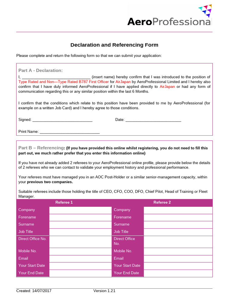 Declaration & Referencing Form v1.2 | PDF
