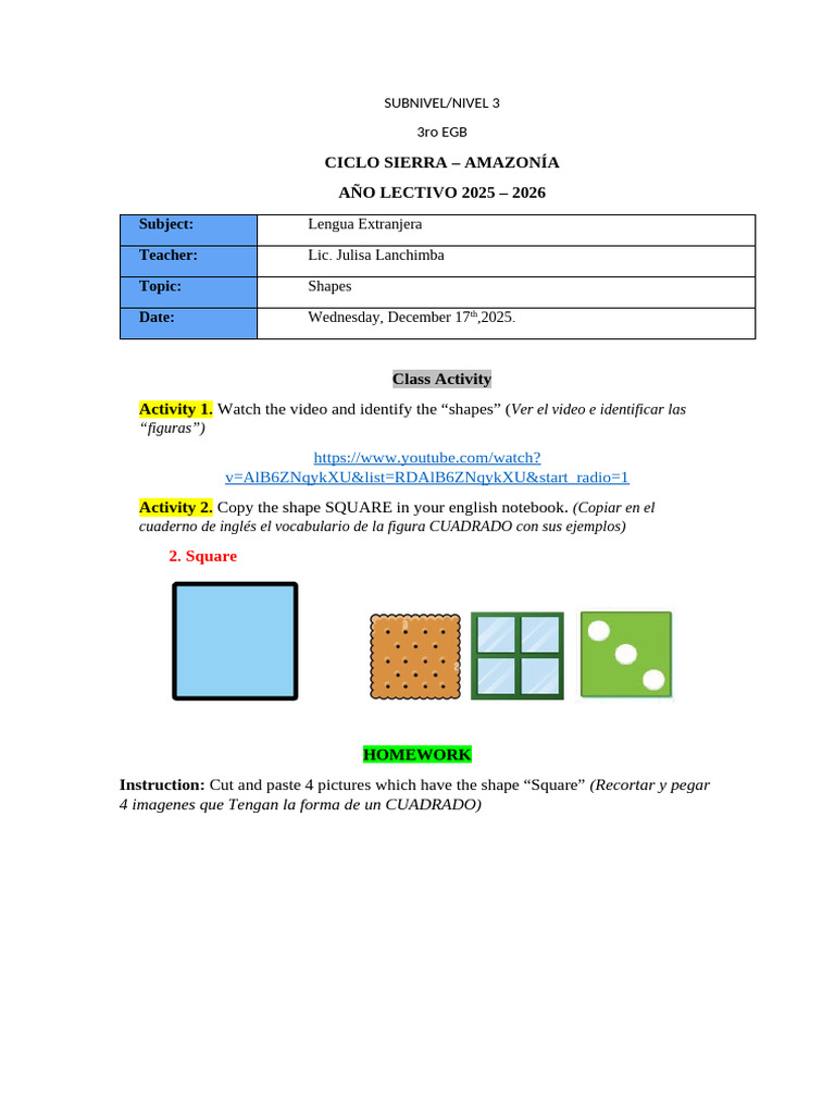 Homework 3rd Egb - Unit 3 | PDF