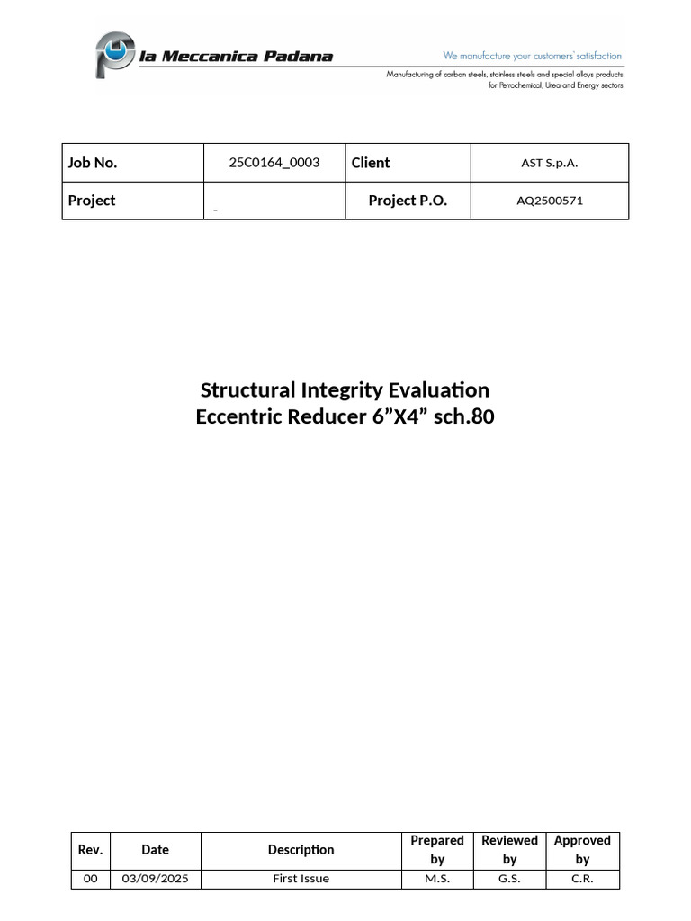 Structural Integrity Evaluation of Eccentric Reducer | PDF | Classical ...