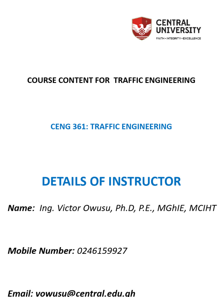 Traffic Engineering Course Overview | PDF | Traffic | Engineering