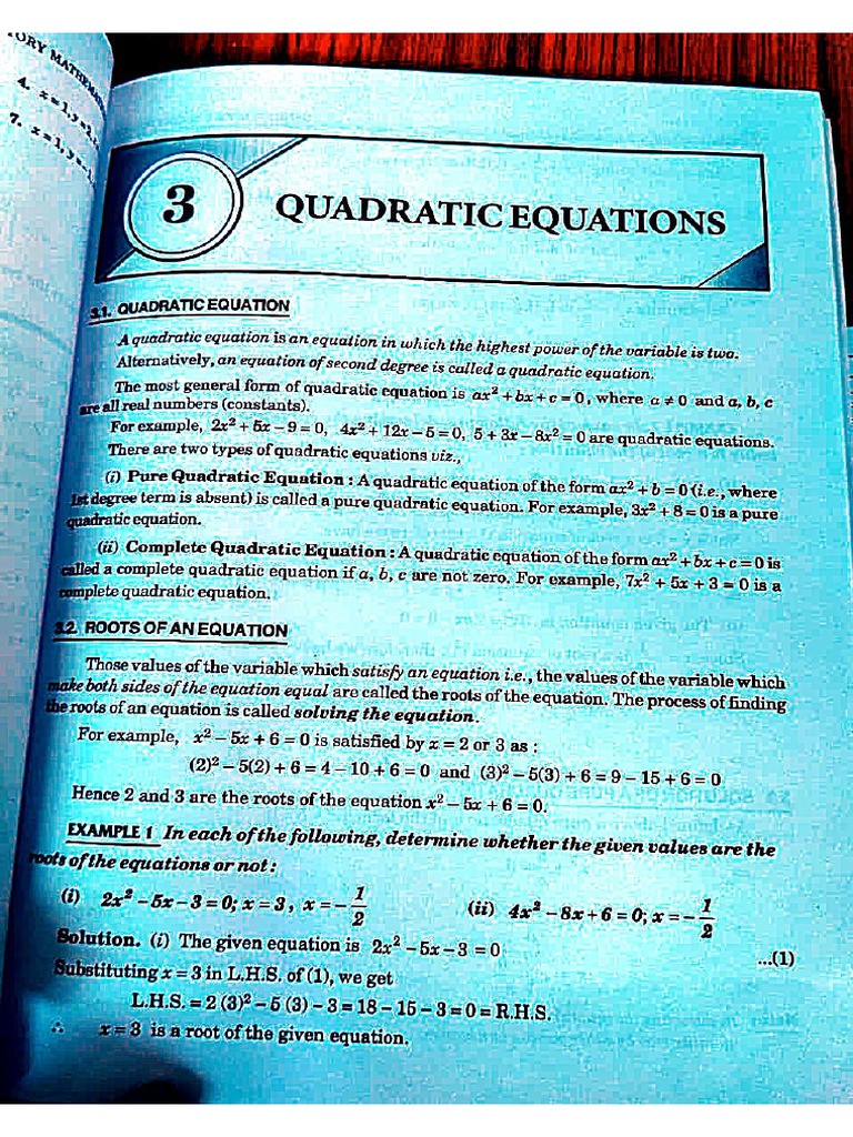 Quadratic Equation PDF | PDF