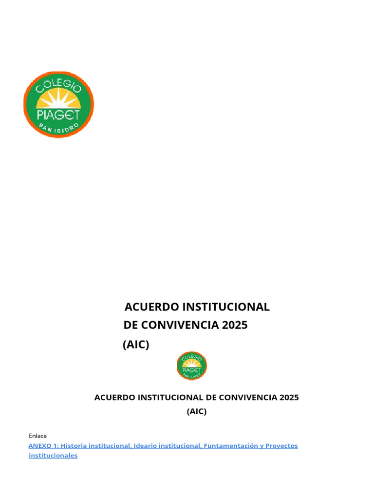 Acuerdo de Convivencia Escolar 2025 | PDF | Institución | Escuelas