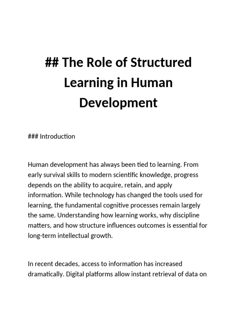 Structured Learning for Human Growth | PDF | Learning | Information