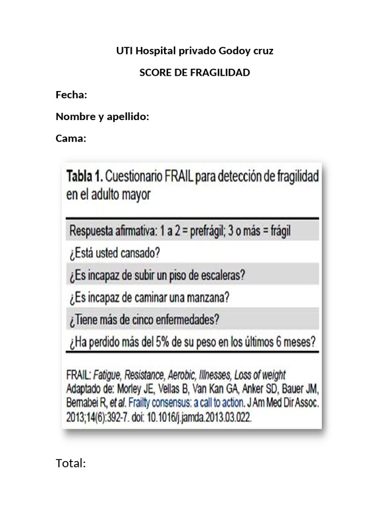 Score de Fragilidad Frail | PDF