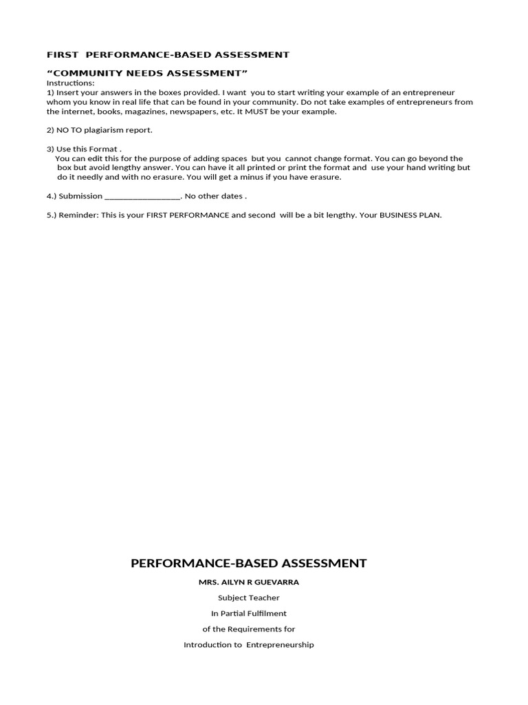 Performance 1 | PDF
