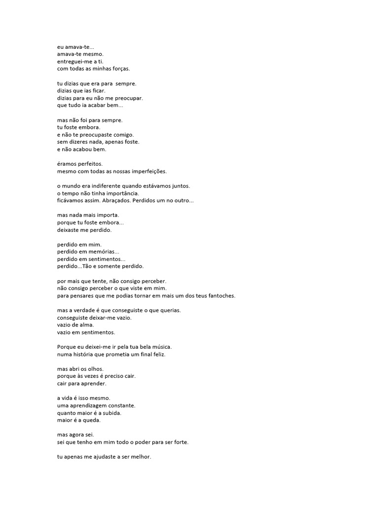 Superando um Amor Perdido e Aprendendo | PDF