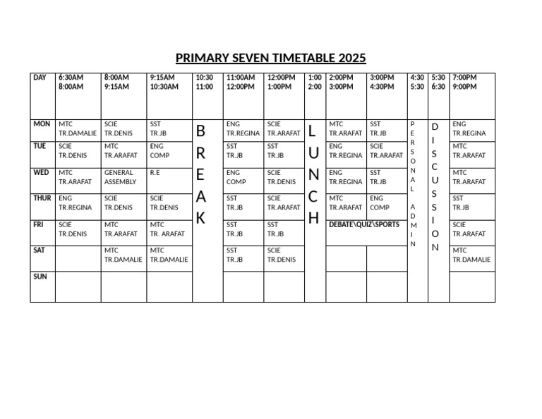 p.7 Timetable | PDF