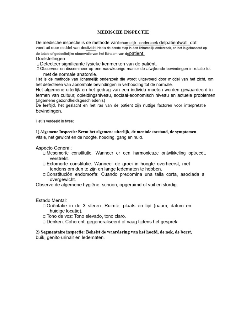 Medische Inspectie | PDF