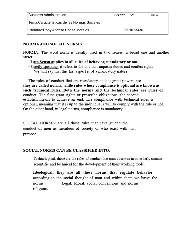 Norm and Social Norms | PDF | Morality | Liberal Arts Education