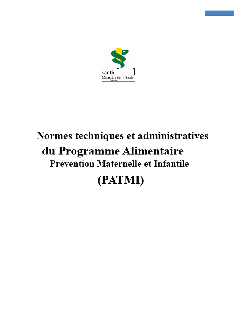 Normes du Programme Alimentaire PATMI | PDF | Obésité | Indice de masse ...