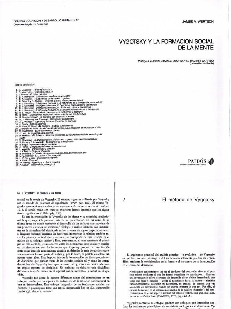 Vigotsky y La Formación Social de La Mente | PDF | Estudios de idiomas ...