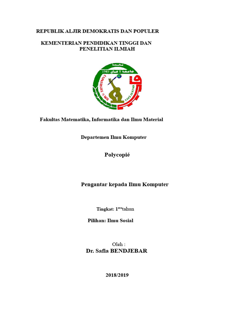 Pengantar Ilmu Komputer dan Aplikasi | PDF