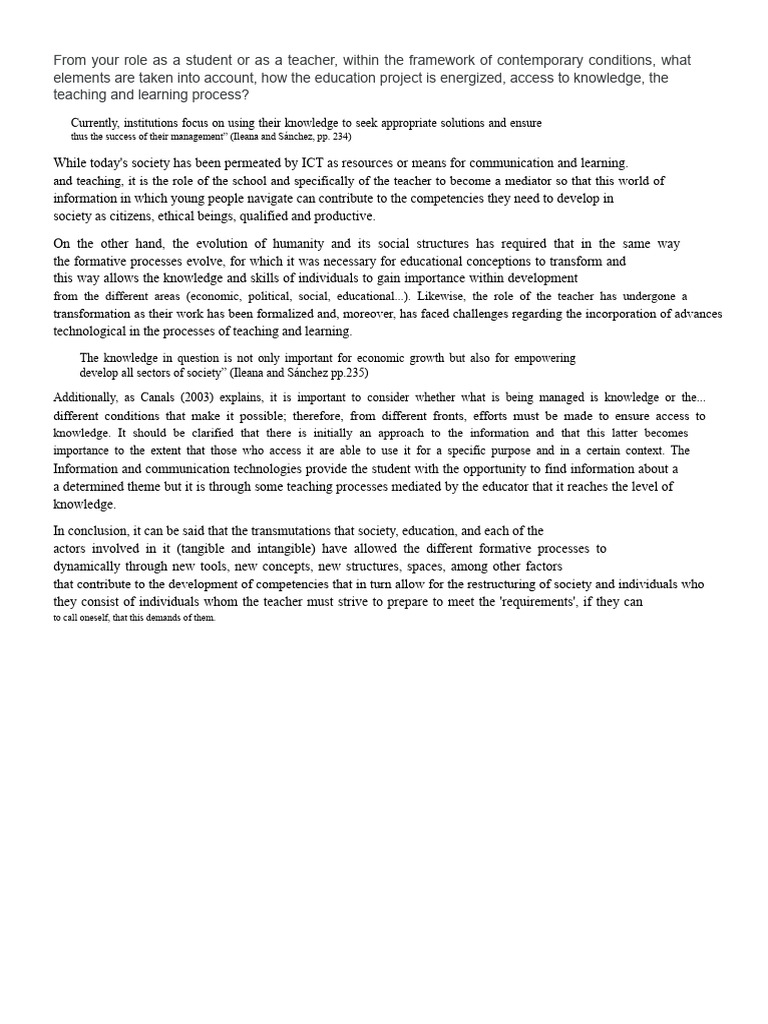 Education and Contemporary Social Transformations | PDF | Knowledge ...