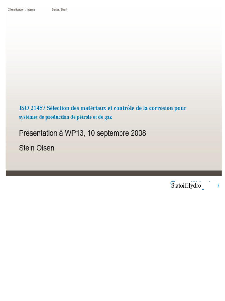 ISO 21457 : Matériaux et corrosion pétrolière | PDF | Corrosion | Acier