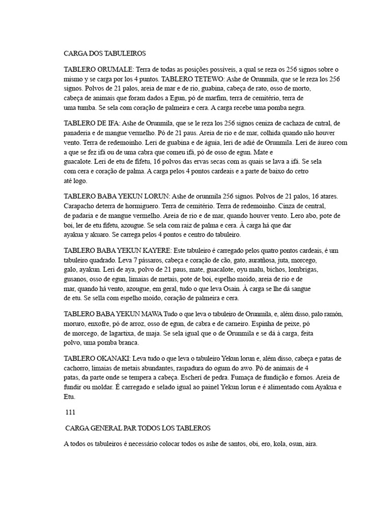Tabuleiros de Ifá e Seus Encargos | PDF