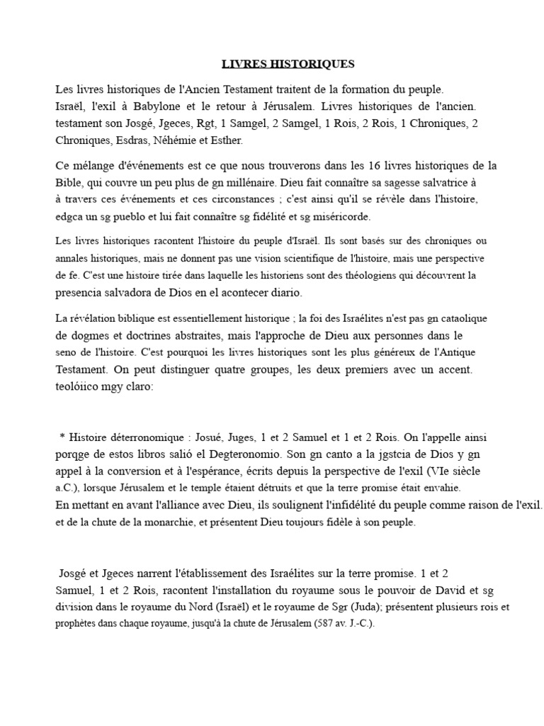 Livres Historiques de l'Ancien Testament | PDF | Livres des Rois ...