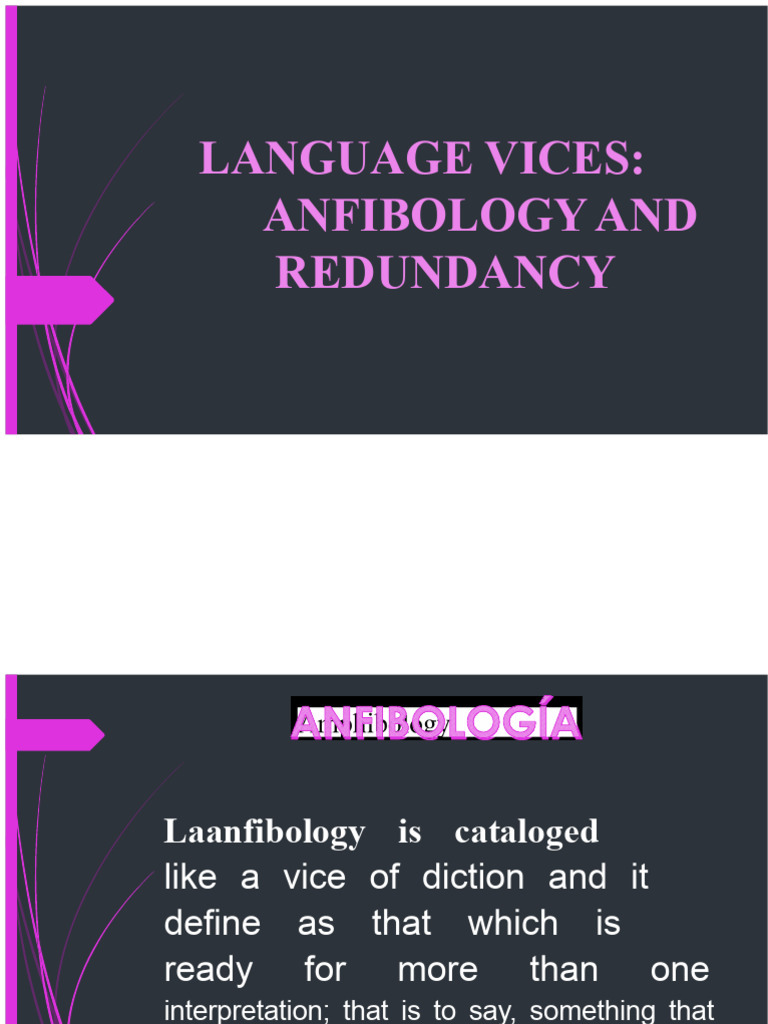 Language Vices: Ambiguity & Redundancy | PDF