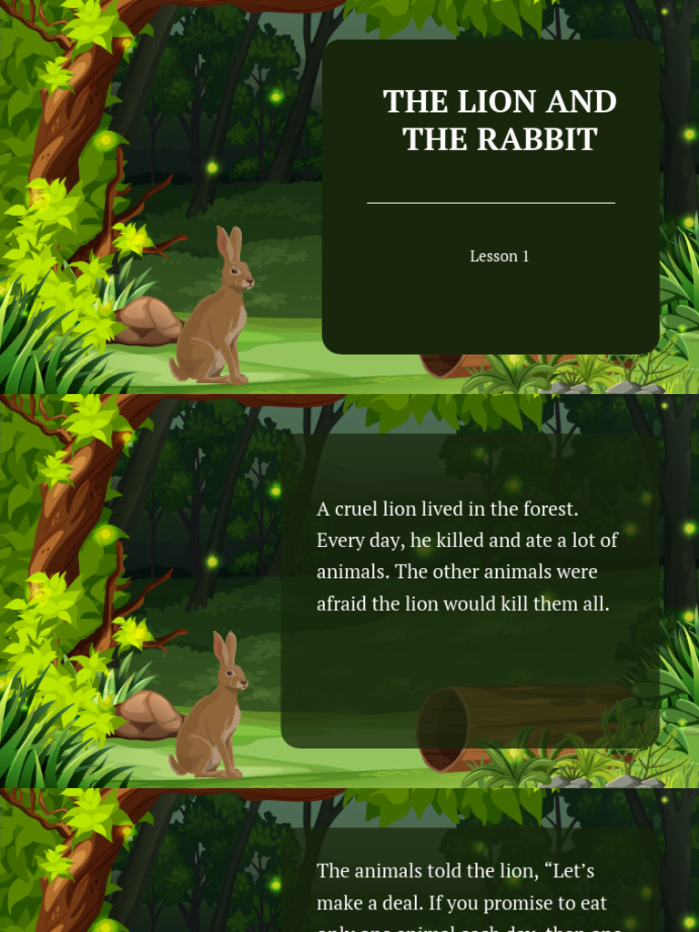 The Lion and the Rabbit: A Clever Tale | PDF