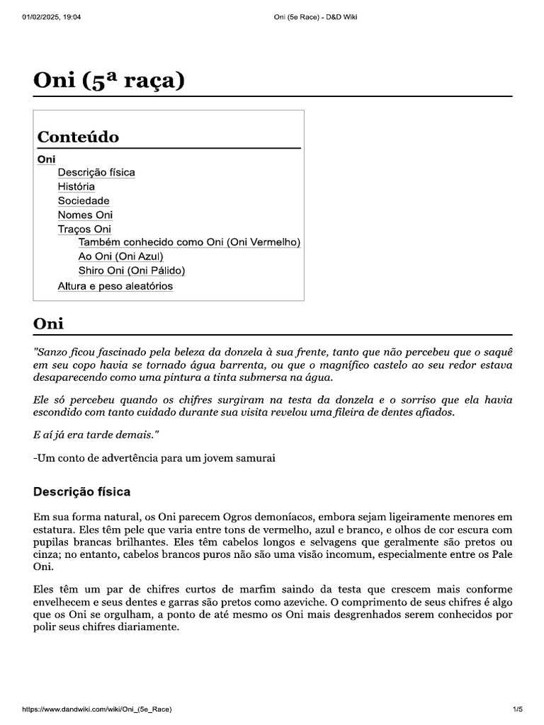 Blue Oni | PDF