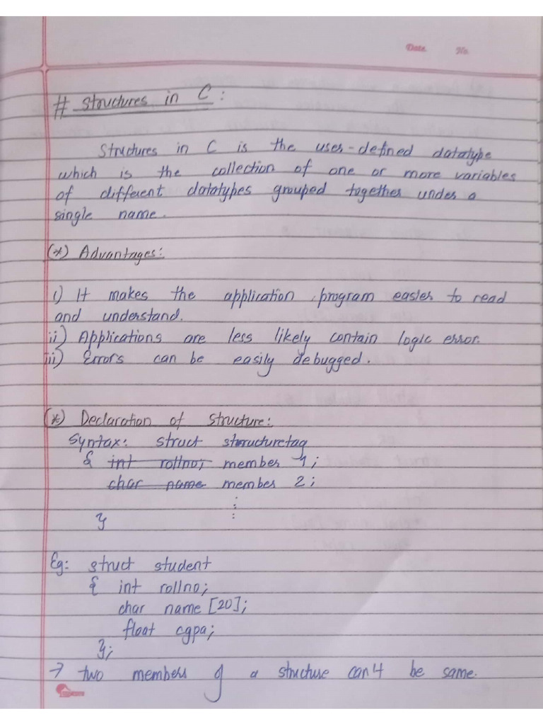 Structures in C | PDF