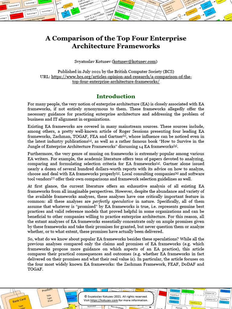 Top 4 Enterprise Architecture Frameworks | PDF | Enterprise ...