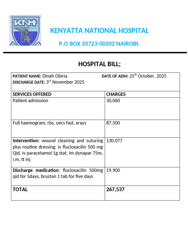 Kenyatta National Hospital Bill | PDF