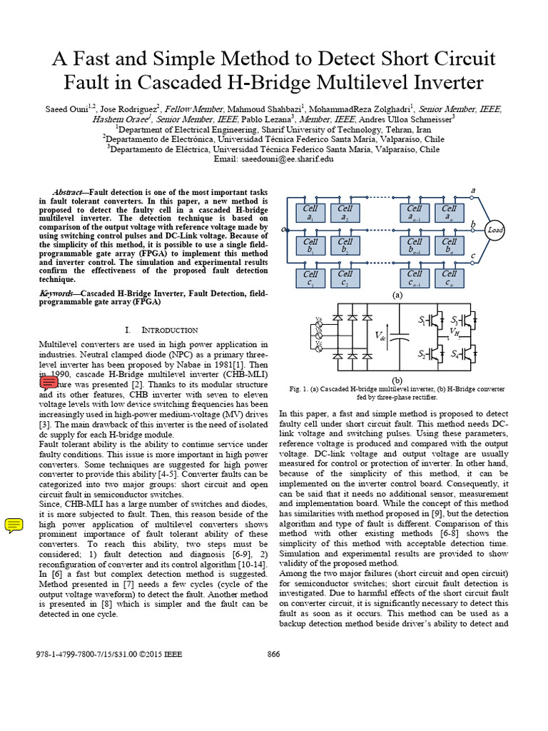 Short Circuit Detection in H-Bridge Inverters | PDF | Power Inverter ...