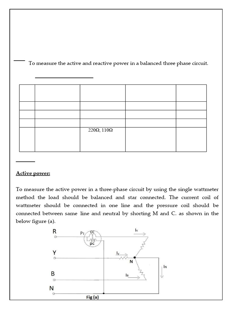 Measure Active & Reactive Power in 3-Phase Circuit | PDF | Ac Power ...