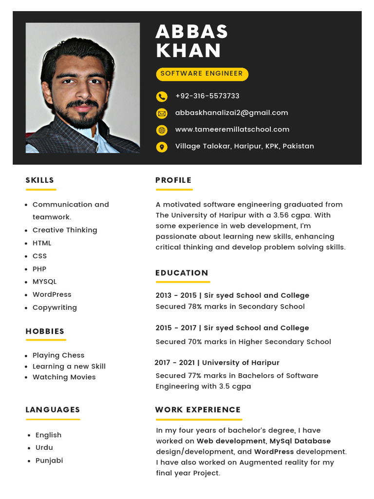 Abbas Khan - Software Engineer Profile | PDF | Web Development | Learning