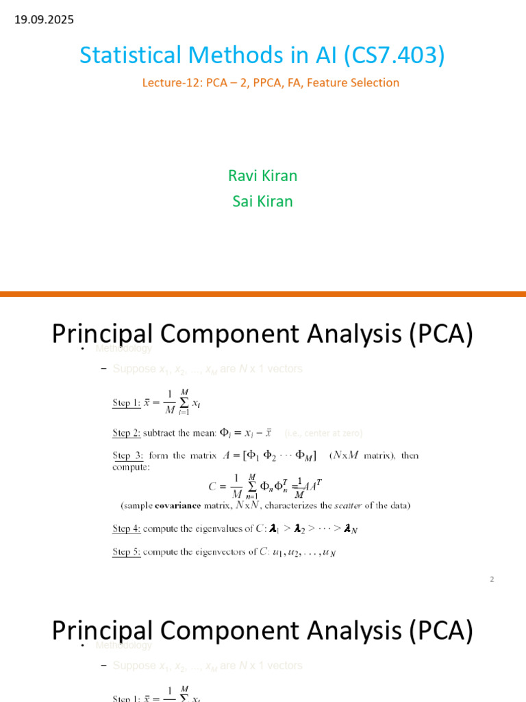 smai-lecture-12-pca-02-fa-ppca (4) statistical methods | PDF ...