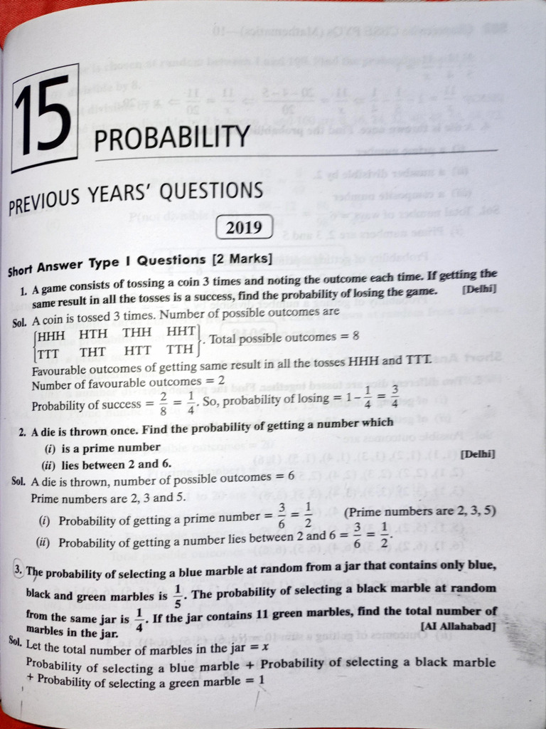 Probability PYQs | PDF