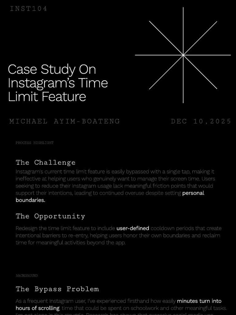 Redesigning Instagram's Time Limit Feature | PDF | Psychological ...