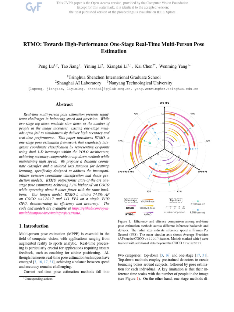 RTMO: Real-Time Multi-Person Pose Estimation | PDF | Normal ...