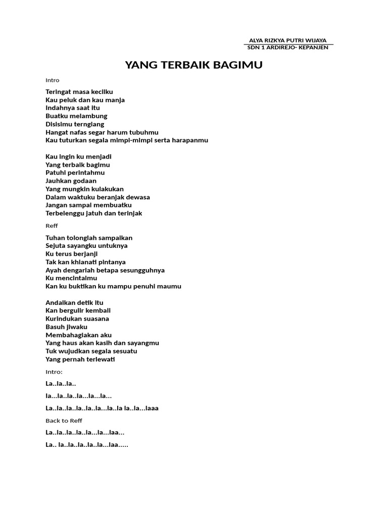 Lirik Lagu | PDF