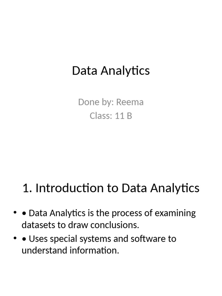 Understanding Data Analytics Basics | PDF