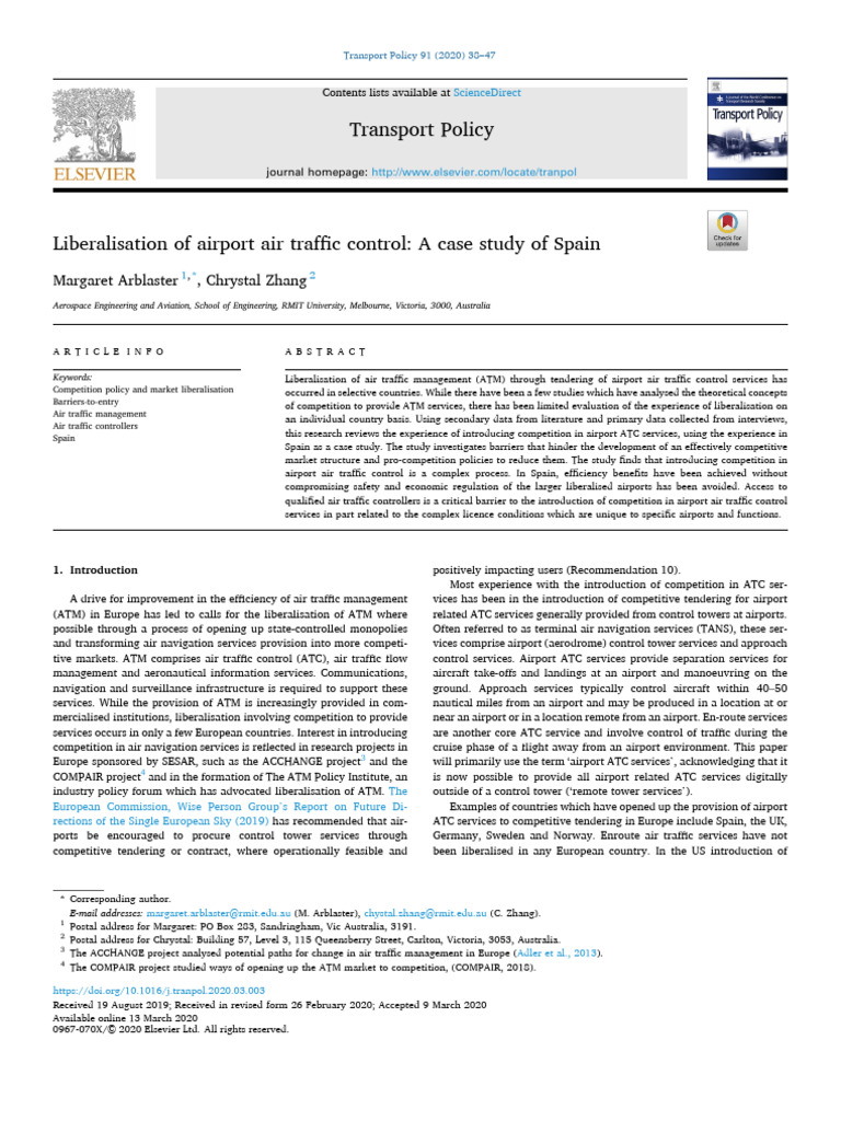 Liberalisation of Airport ATC in Spain | PDF | Air Traffic Control ...