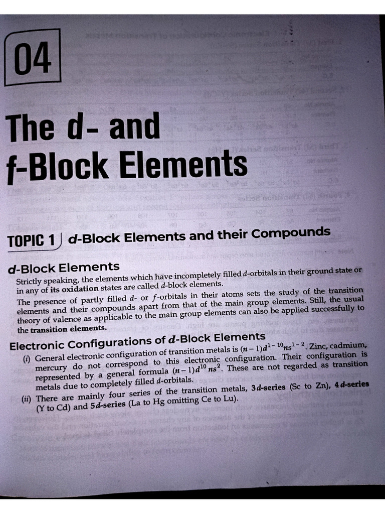 chem d and f block element notes chapter -4 | PDF