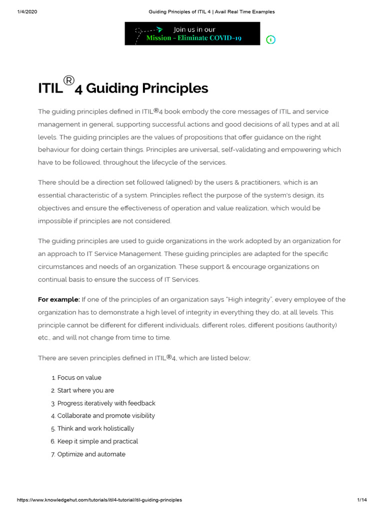 ITIL 4 Guiding Principles Explained | PDF | Automation | Collaboration
