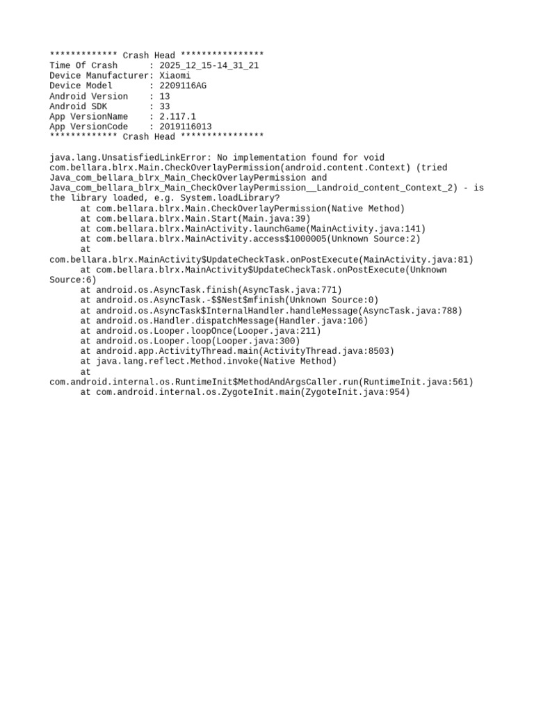 Xiaomi App Crash Log Analysis | PDF