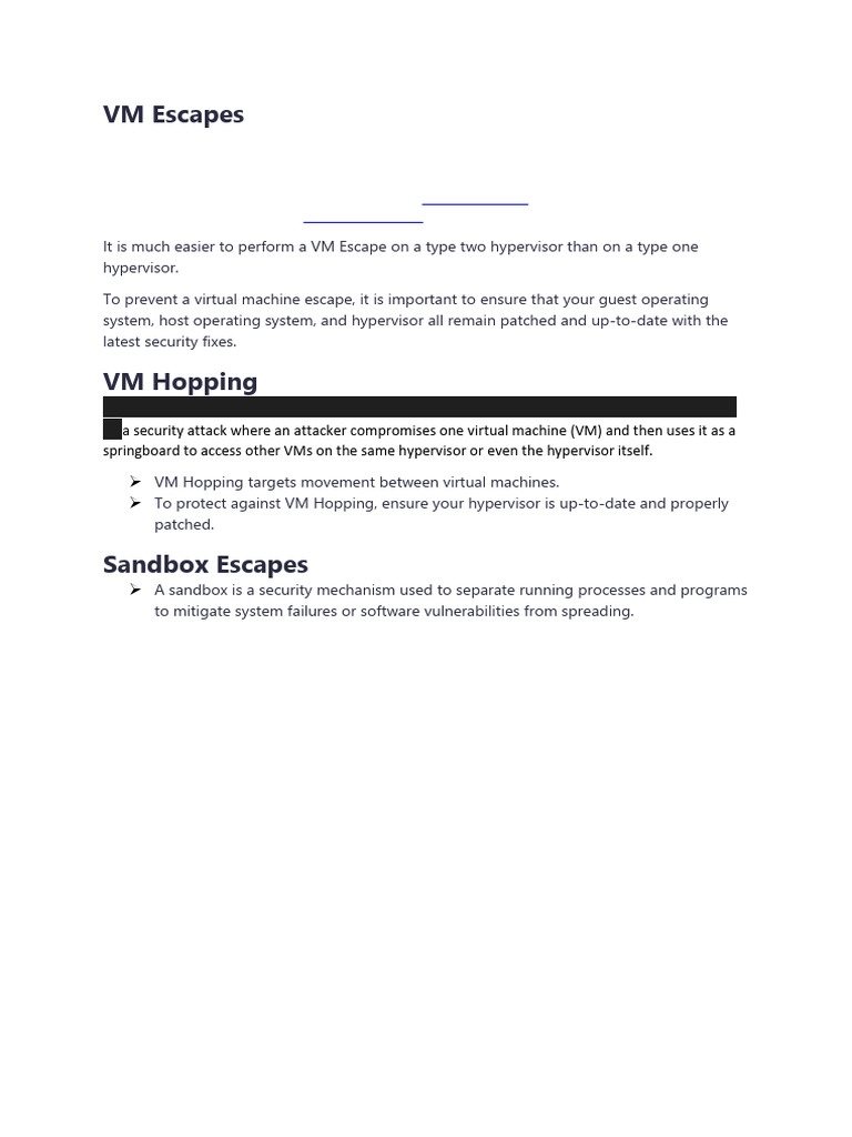 VM Escapes | PDF