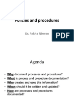 Policies and procedures documentation