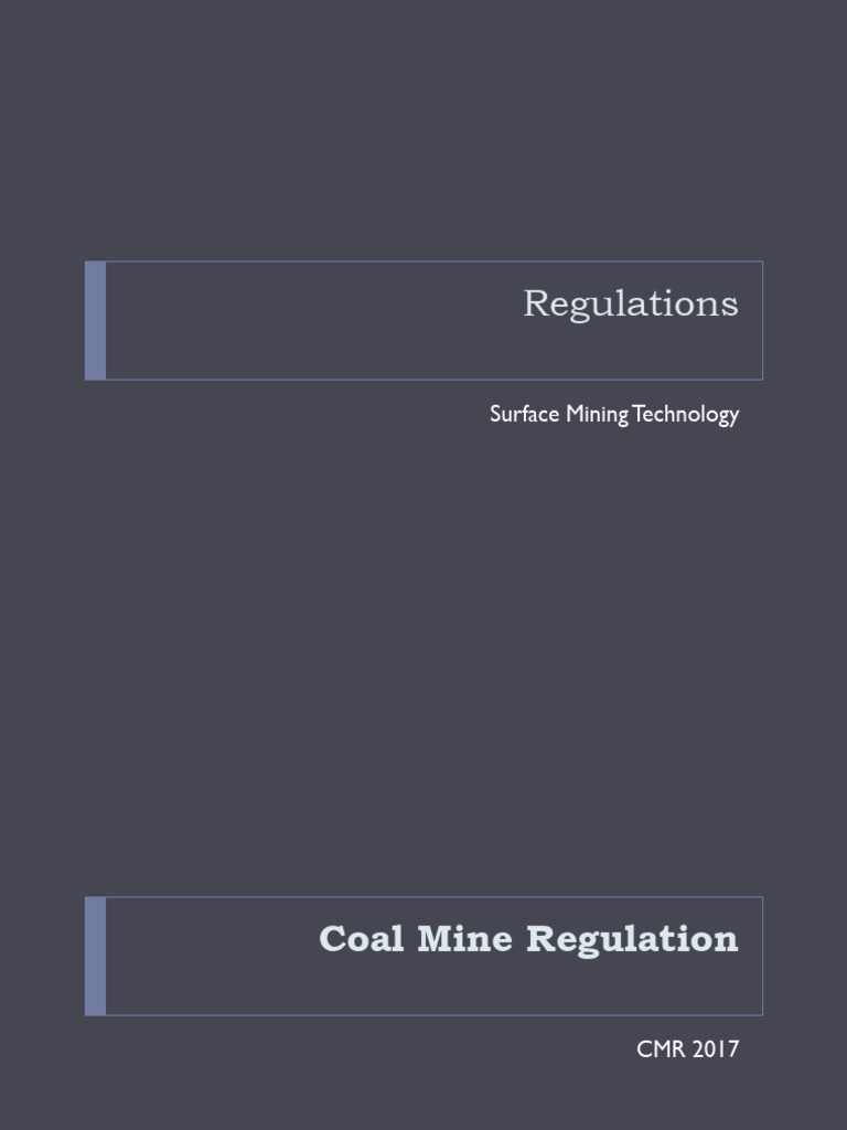 Coal Mine Regulations: Manager Qualifications | PDF | Mining
