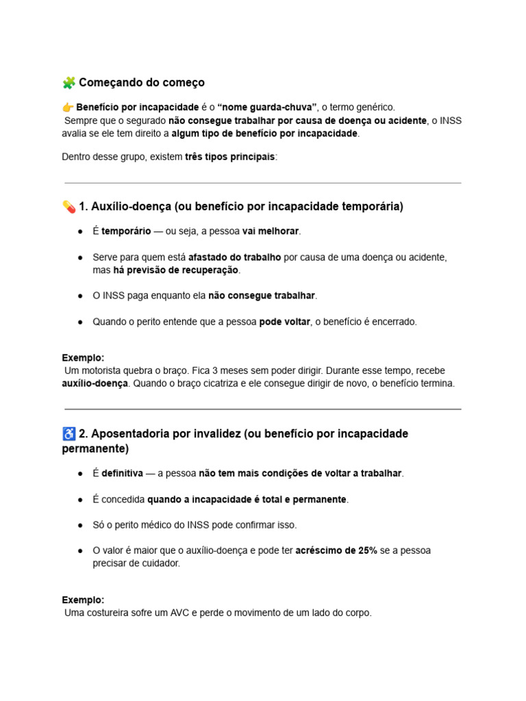 Benefícios por Incapacidade do INSS | PDF