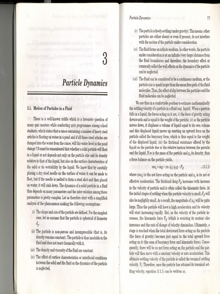 Chapter III Particle Dynamics and Fluidization-2 | PDF