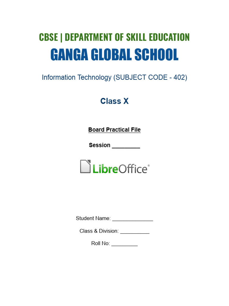 Class X IT Practical File Guide | PDF | Databases | Worksheet