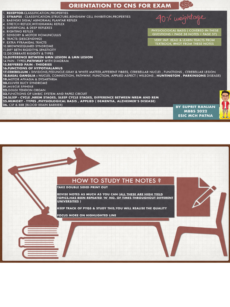 CNS Imp One Shot Notes | PDF | Placebo | Physiology