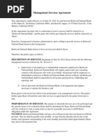 Management Services Agreement